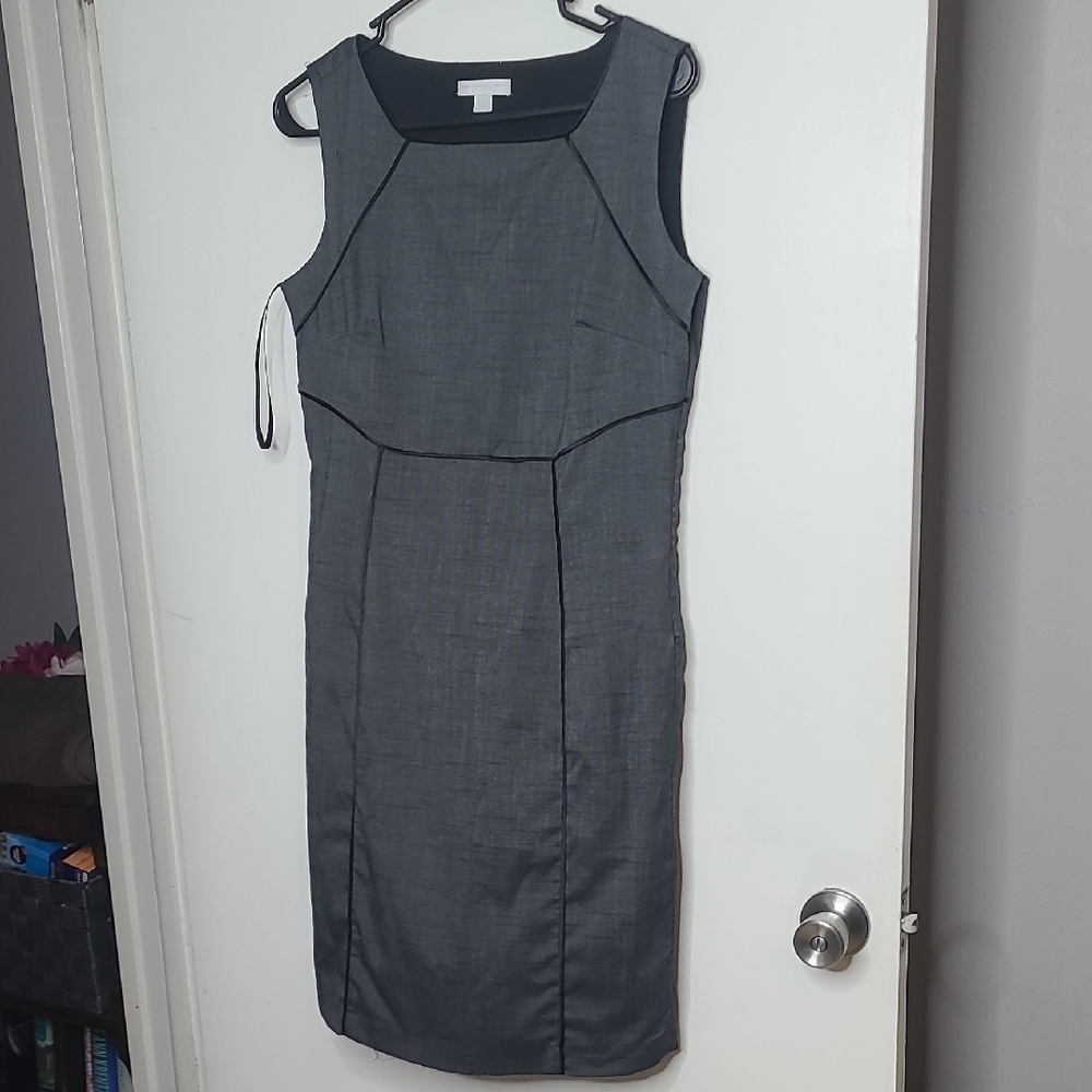 New York & Company Charcoal Sleeveless Midi Dress
